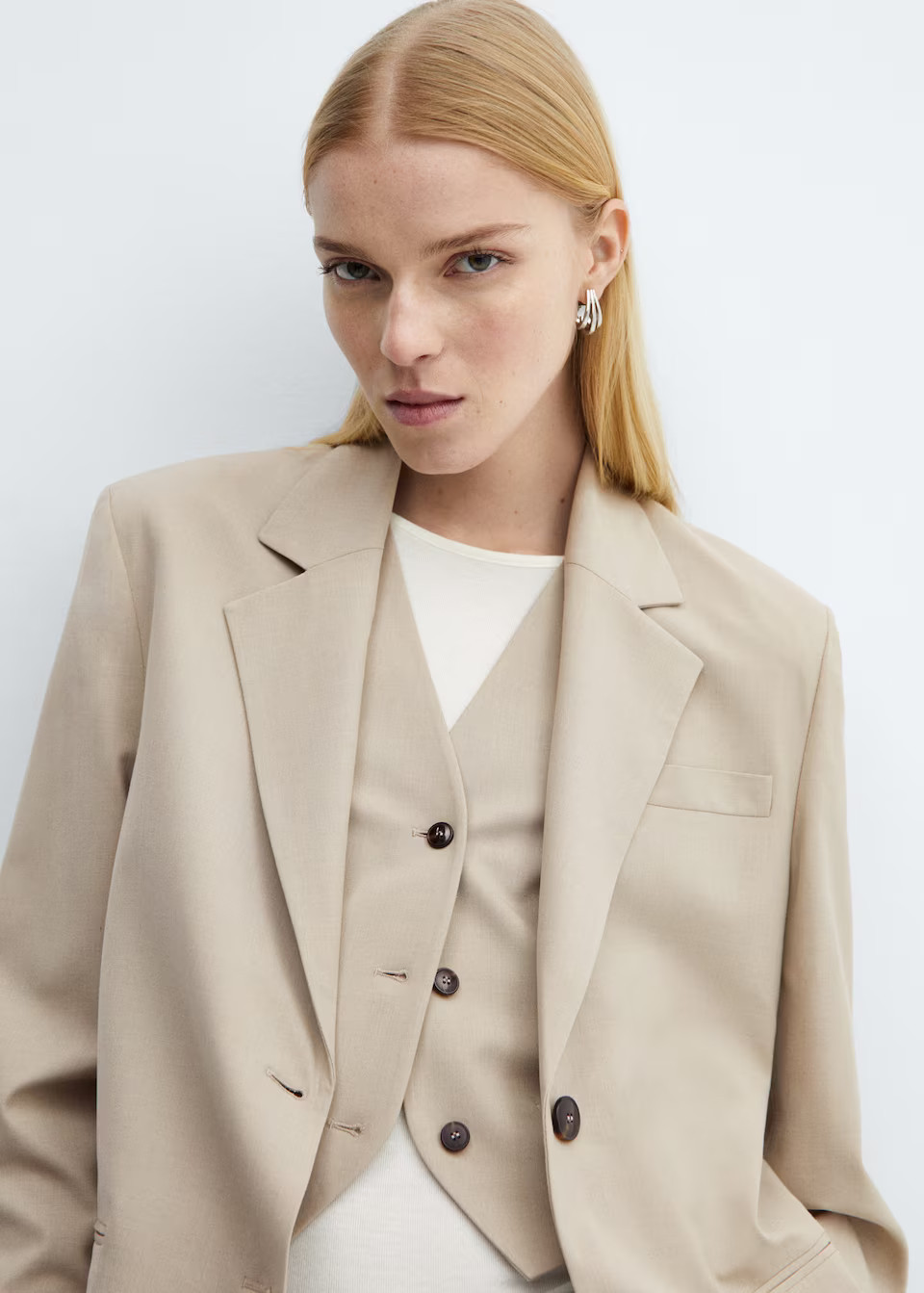 Suit blazer with buttons -  Women | Mango USA | MANGO (US)
