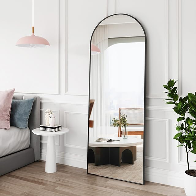 RACHMADES Full Length Mirror 65"x22", Arched Body Mirror, Floor Mirror with Stand, Wall Mirror Stand | Amazon (US)