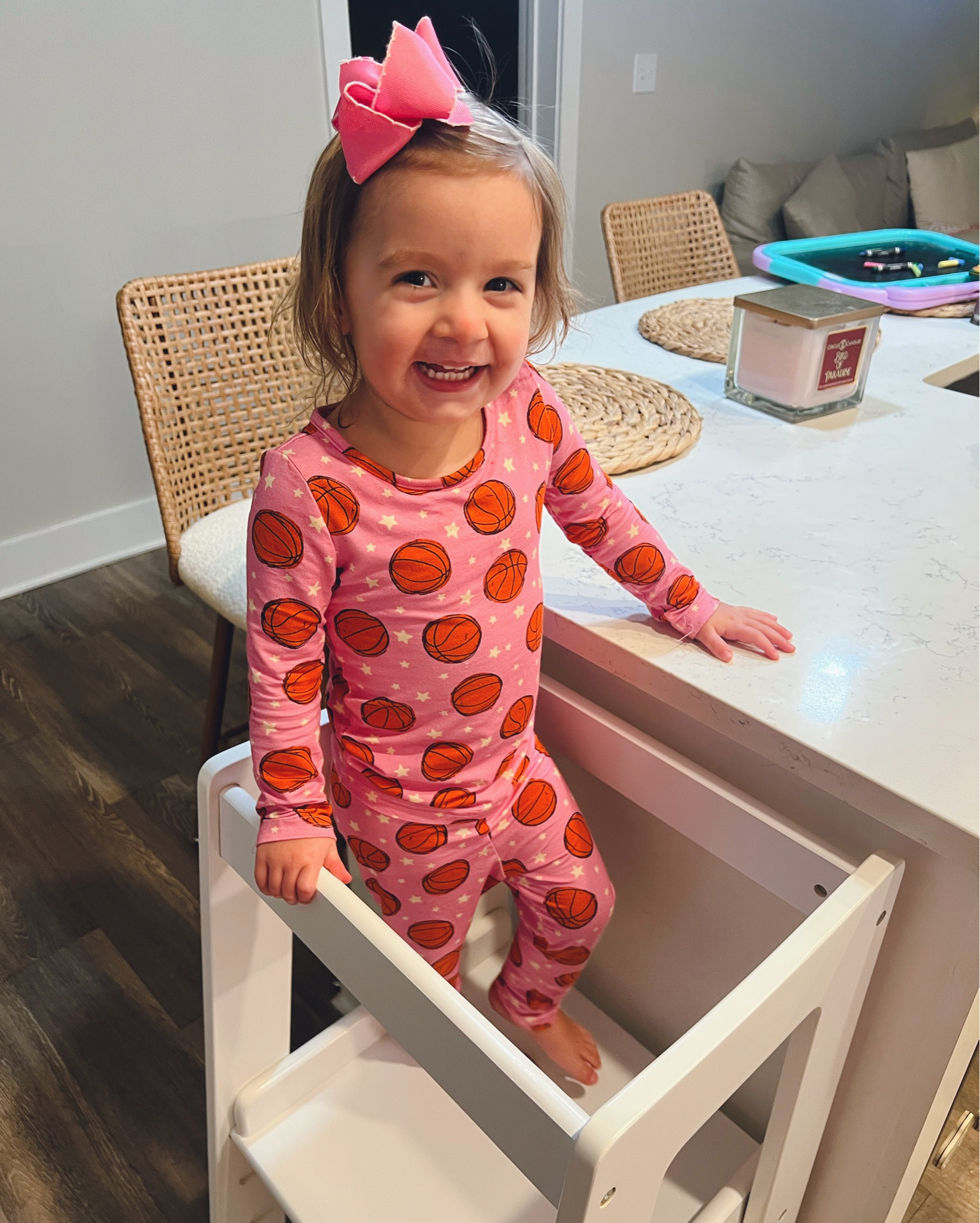 definitely our most used item is this kitchen helper stool 👏🏼🩷 

weeones hair bows code: hannahbelow 

#LTKKids #LTKBaby #LTKGiftGuide