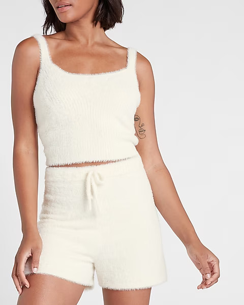 Fuzzy Fur Sweater Shorts | Express