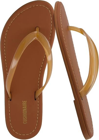 CUSHIONAIRE Surf Flip Flop Sandals for Women with Flexible Sole and Soft Jelly Strap, Lightweight... | Amazon (US)