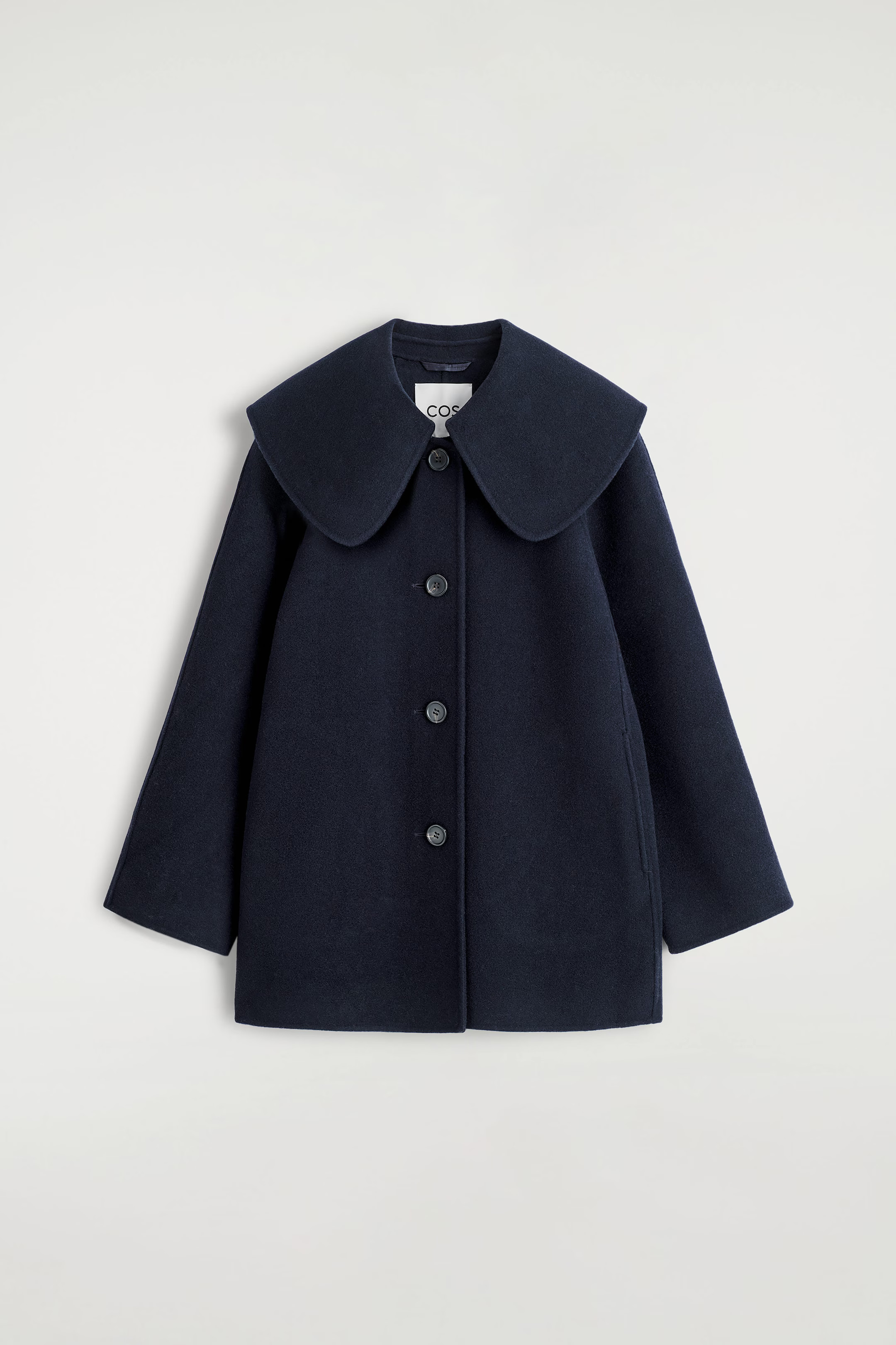 COLLARED DOUBLE-FACED WOOL JACKET - NAVY | COS GB | COS UK