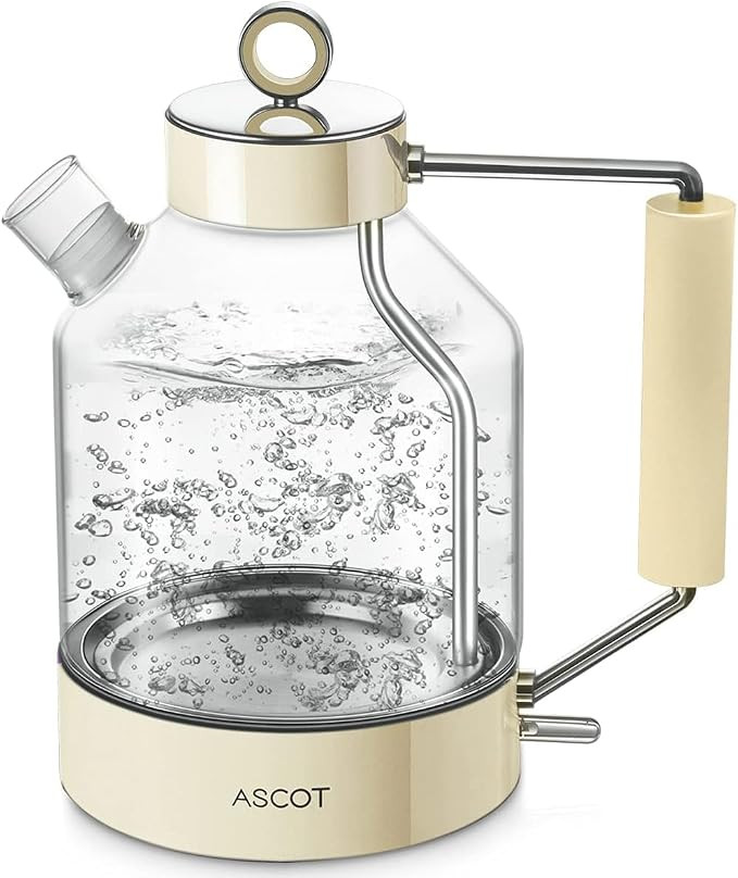 Electric Kettle, ASCOT Glass Electric Tea Kettle 1.5L 1500W Retro Tea Heater & Hot Water Boiler, ... | Amazon (US)