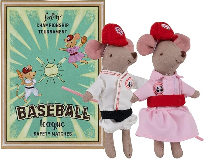 LEVLOVS Mouse in a Matchbox and Friends Toy Baby Registry Gift Baseball Mice Plush Toy | Amazon (US)