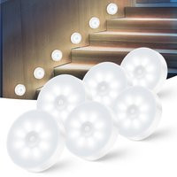 1-3-6 Pcs LED Closet Light, Rechargeable Step Puck Lamp with 3 Light Color Modes, Dimmable Night Light for Kitchen Bedroom Stair | AliExpress (US)
