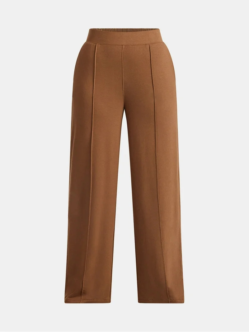 Time and Tru Women's Knit Wide Leg Pants, Sizes XS-XXXL | Walmart (US)