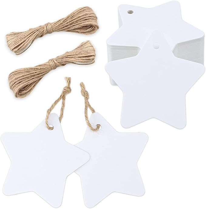 G2PLUS Christmas Gift Tags,Star Gift Tags,Blank Star Shaped Tags,100PCS Kraft Paper Gift Tags wit... | Amazon (US)