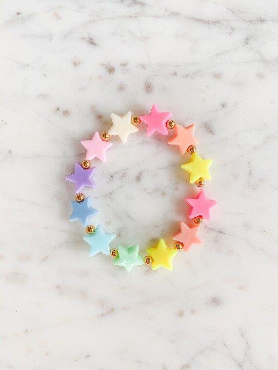 Rainbow Candy Star Beaded Bracelet | Etsy (US)