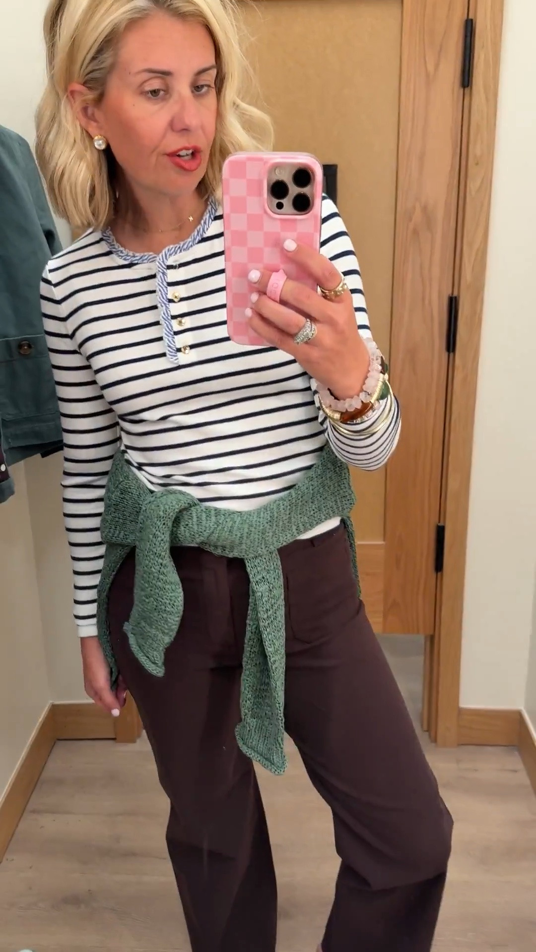 Colorblocking for the win!! 

Sizing:
Sweaters - 4 
Collared Dress - 2 
Midi Dress - 0
Pants & Jeans - 26P
Blazer - 2 
Green Jacket - small
Plaid Jacket - xs

#LTKdayinmylife #LTKmomlife #LTKOver40