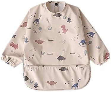 Waterproof Baby Bibs,Infant Toddler Long Sleeve Feeding Bib With Food Catcher,Easy Clean & Washab... | Amazon (US)
