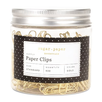500ct Standard Paper Clips Gold - Sugar Paper Essentials | Target