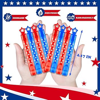 4th of July Bubbles Party Favors for Kids,20 Pack Fourth of July Red White Blue Mini Bubble Wand ... | Amazon (US)