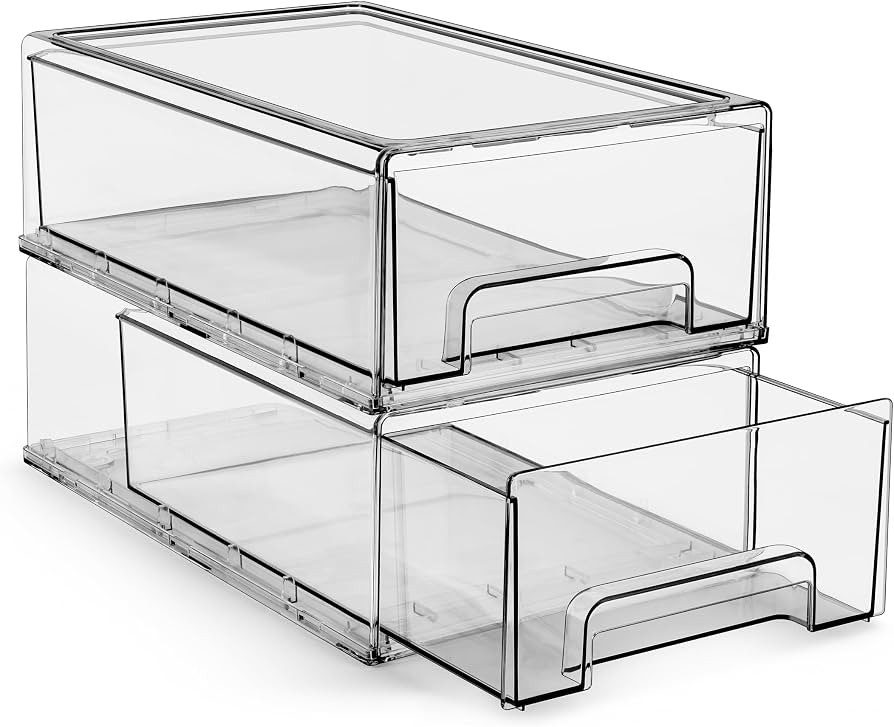 Sorbus Clear Stackable Storage Drawers for Refrigerator (Medium, 2 Pack) | Amazon (US)