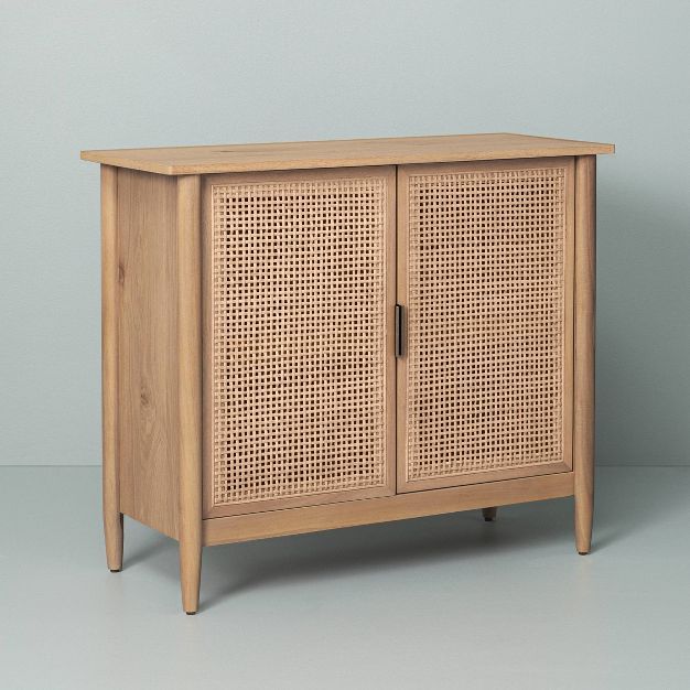 Wood & Cane Storage Cabinet - Hearth & Hand™ with Magnolia | Target