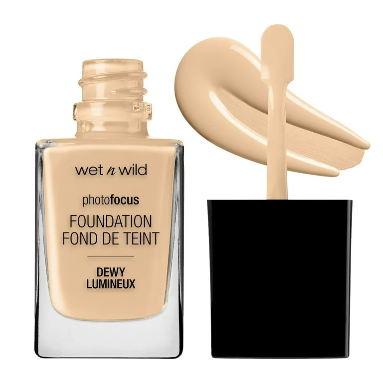 Wet n Wild Photo Focus Dewy Liquid Foundation Makeup, Soft Beige, 1.0 fl oz | Walmart (US)