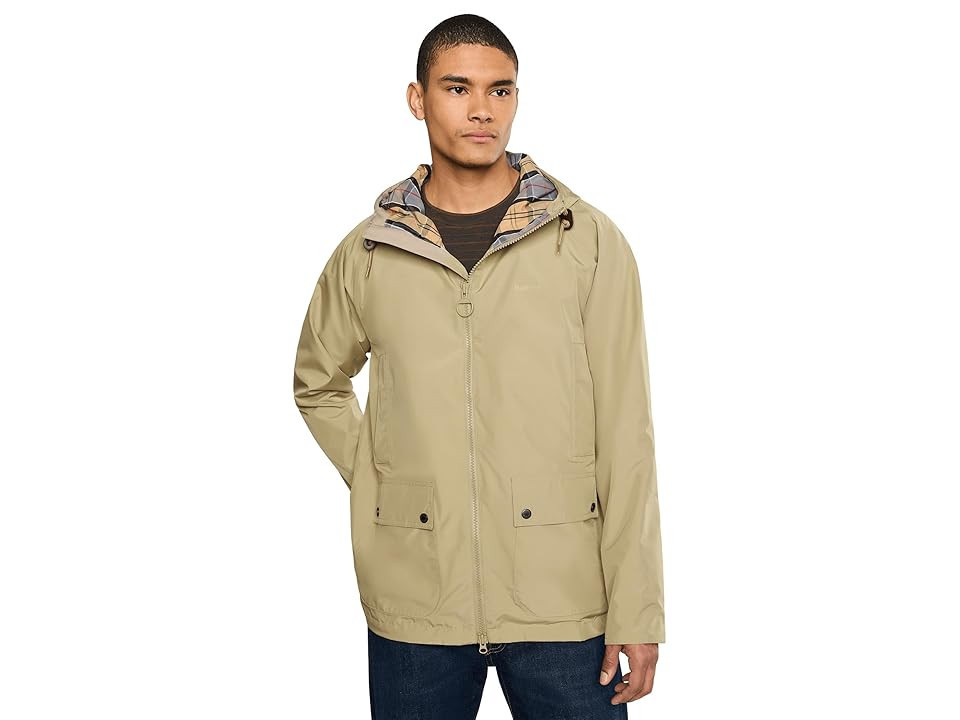 Barbour Hooded Domus Waterproof Jacket Men's Coat Washed Stone: 2XL | Zappos.com