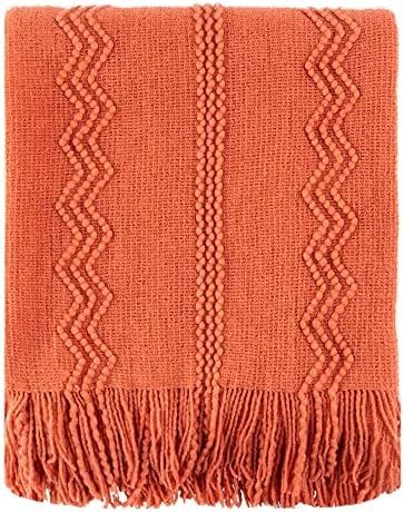 BATTILO HOME Knit Throw Blanket Soft Lightweight Textured Decorative Blanket with Tassel for Bed, Co | Amazon (US)
