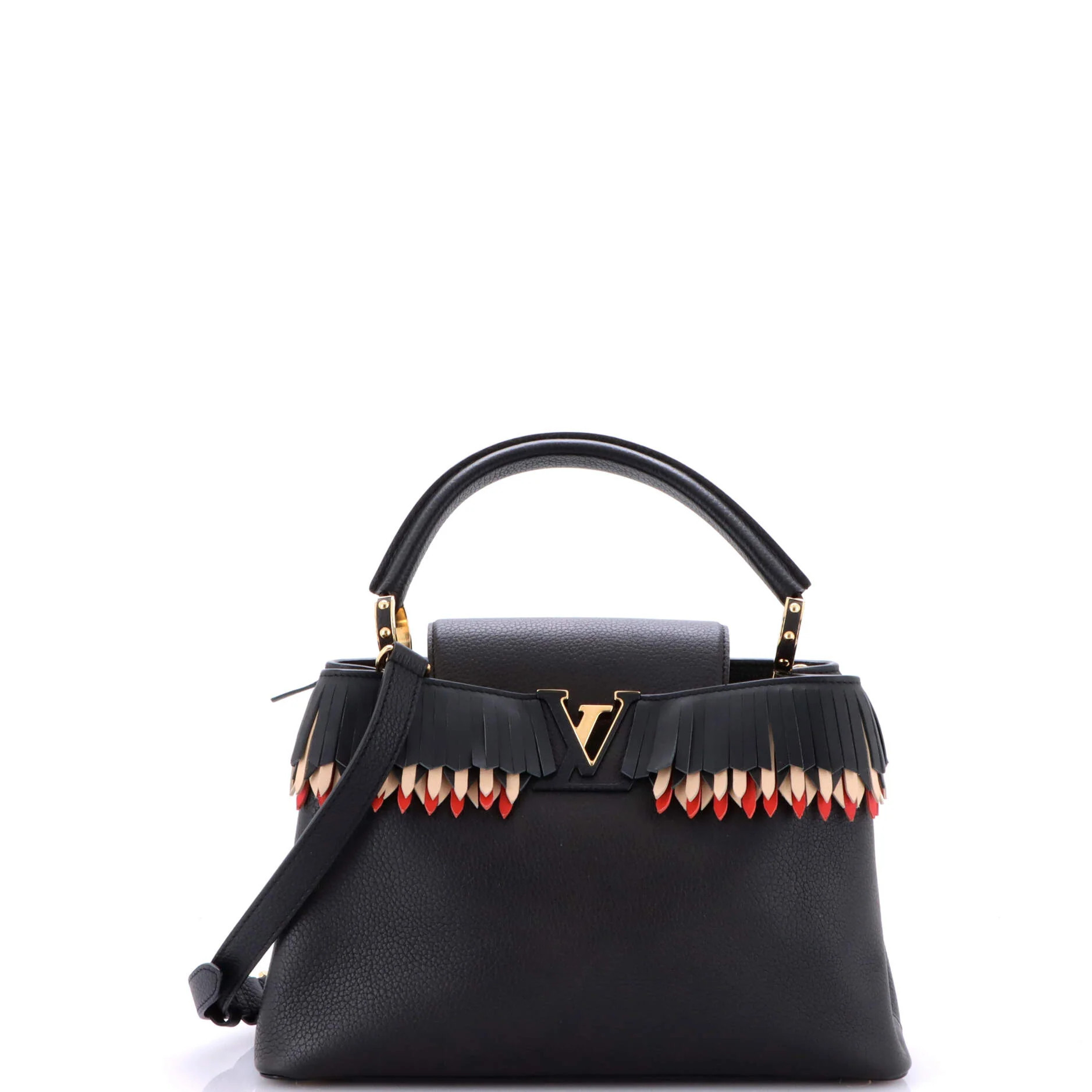 Pre-Loved Louis Vuitton Capucines Bag Leather with Fringe Detail PM | Zulily