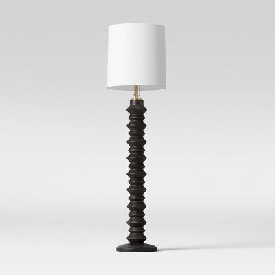 Faux Wood Floor Lamp Black (Includes LED Light Bulb) - Threshold™ | Target