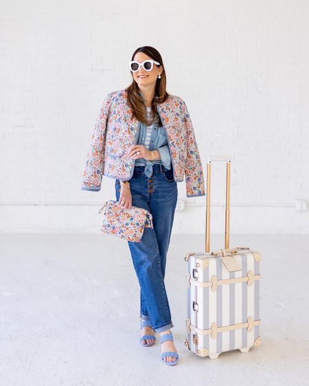 Office outfits and business casual. My spring outfits are set with this quilted jacket, floral bag, suitcase, denim top and striped shirt.

#LTKworkwear #LTKFind #LTKseasonal  

#LTKunder100 #LTKunder50 #LTKstyletip
