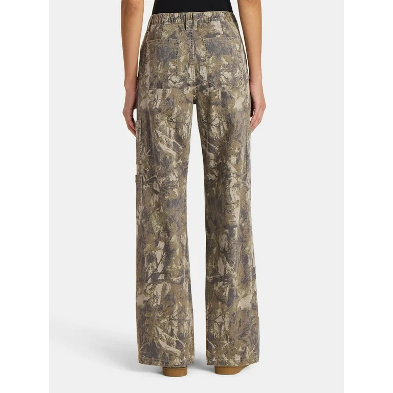 No Boundaries Cargo Wide Leg Jeans, 31" Inseam, Women's | Walmart (US)