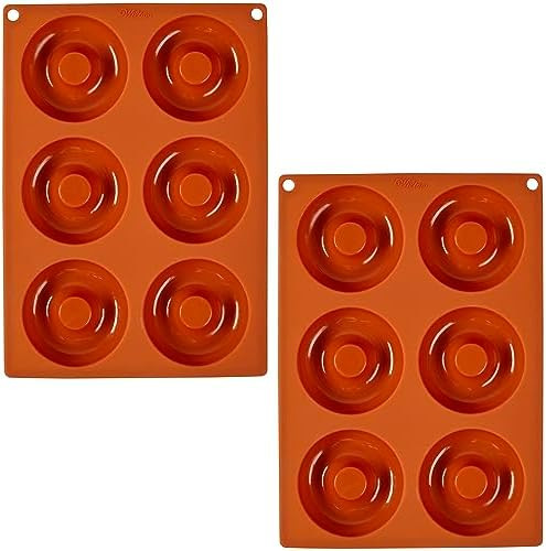 Wilton Non-Stick Food-Grade Silicone Donut Pans, Baking Pans, Set of 2 | Amazon (US)