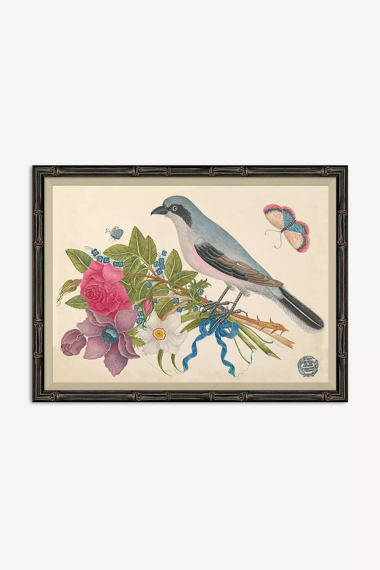 18th Century Floral Bouquets with Birds Wall Art | Anthropologie (US)