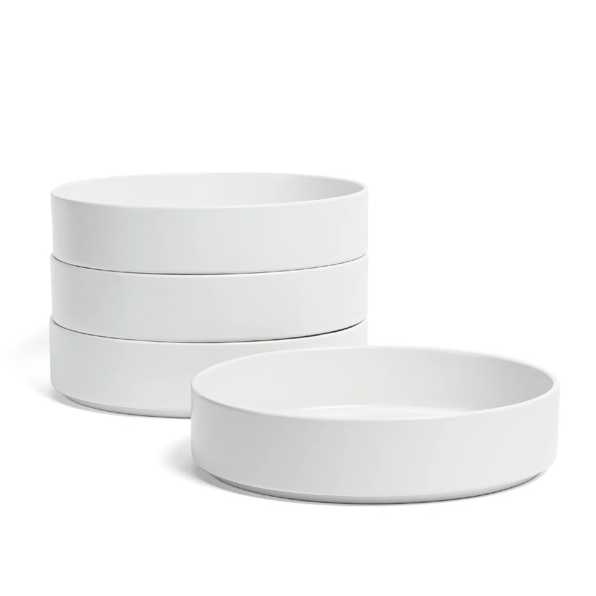 over&back Stackable Semi Hand-Finished Stoneware Dinner Bowls, Set of 4 | Wayfair North America