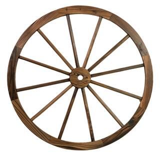 Patio Premier 32 in. Wooden Wagon Wheel in Rustic (2-Pack)-442010 - The Home Depot | The Home Depot