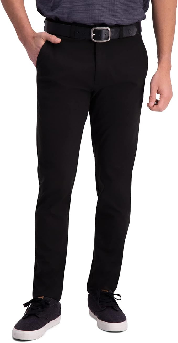 Haggar Men's The Active Series Slim Fit Flat Front Pant | Amazon (US)