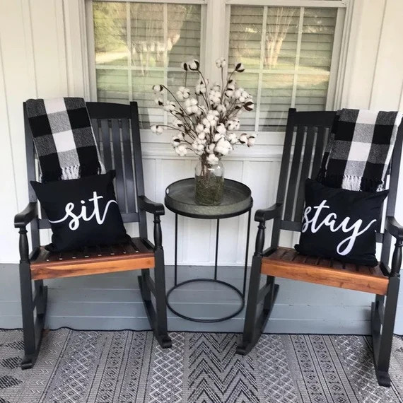 Black Sit & Stay Pillows  Farmhouse Decor Pillow  Boho Decor - Etsy | Etsy (US)