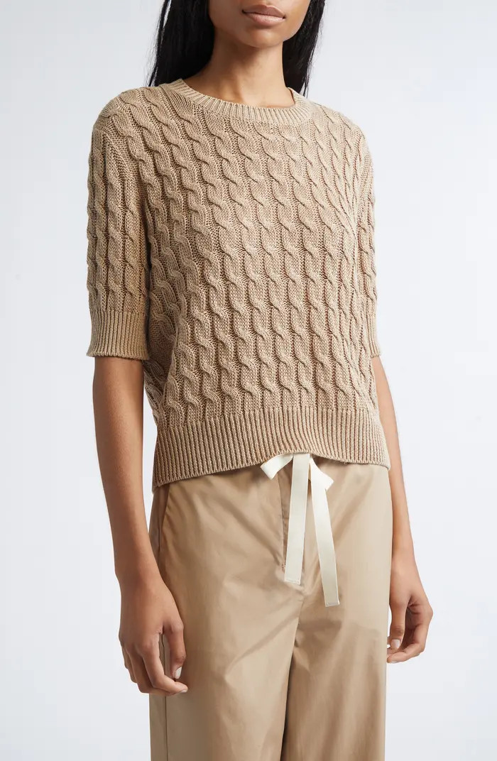 Talamo Cable Knit Linen Sweater | Nordstrom