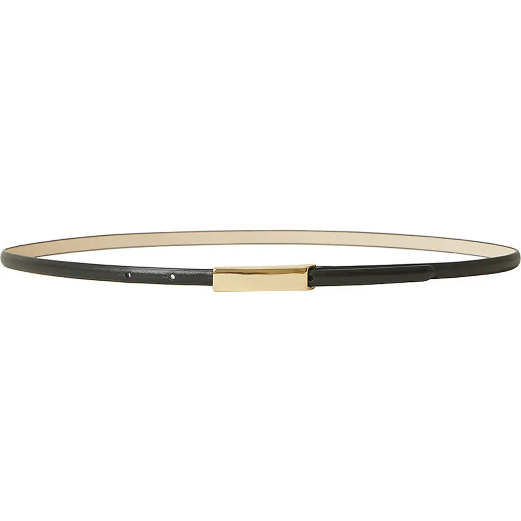 B-Low the Belt Lucy Skinny Leather Belt in Black Gold at Nordstrom, Size X-Small | Nordstrom
