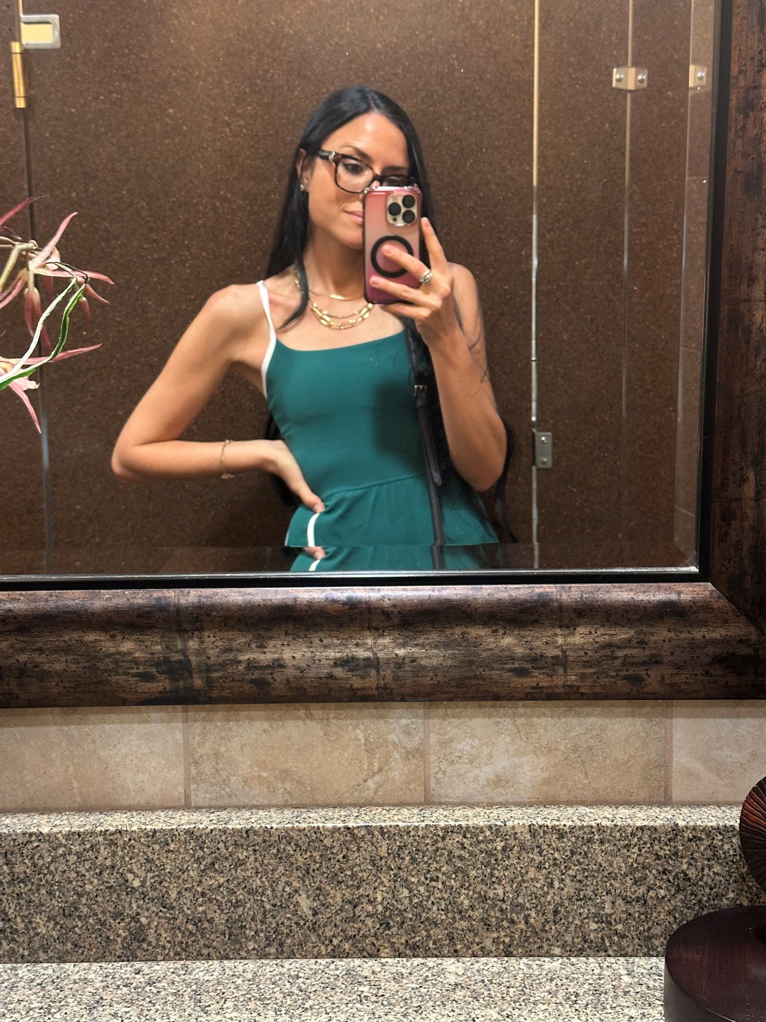 Quick snap at lunch - wearing my favorite athletic dress from Target ! Obsessed with this green shade! I love that it has shorts and pockets as well 

Active dress, dress with shorts, Target finds, tennis dress 

#LTKFindsUnder50 #LTKSummerEdit #LTKStyleTip