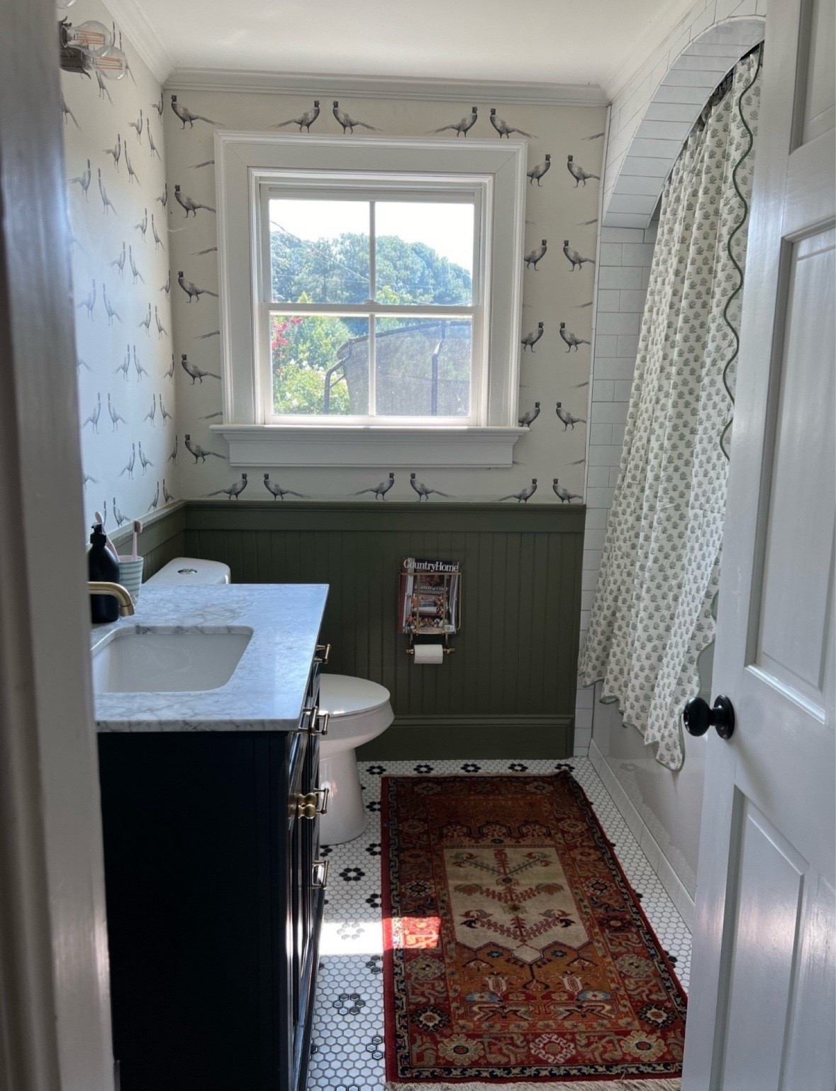 Guest bathroom! We love love love this scalloped shower curtain. New obsession are the unpictured bath sheets! Large and luxurious !

#LTKselfcare #LTKHome