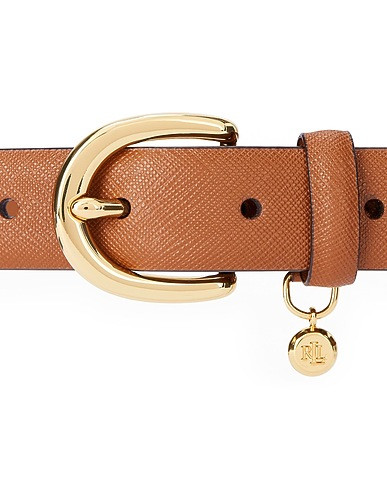 LAUREN RALPH LAUREN CHARM SAFFIANO LEATHER BELT
 | Regulärer Gürtel  Dunkelbraun Damen | YOOX | YOOX (DE)