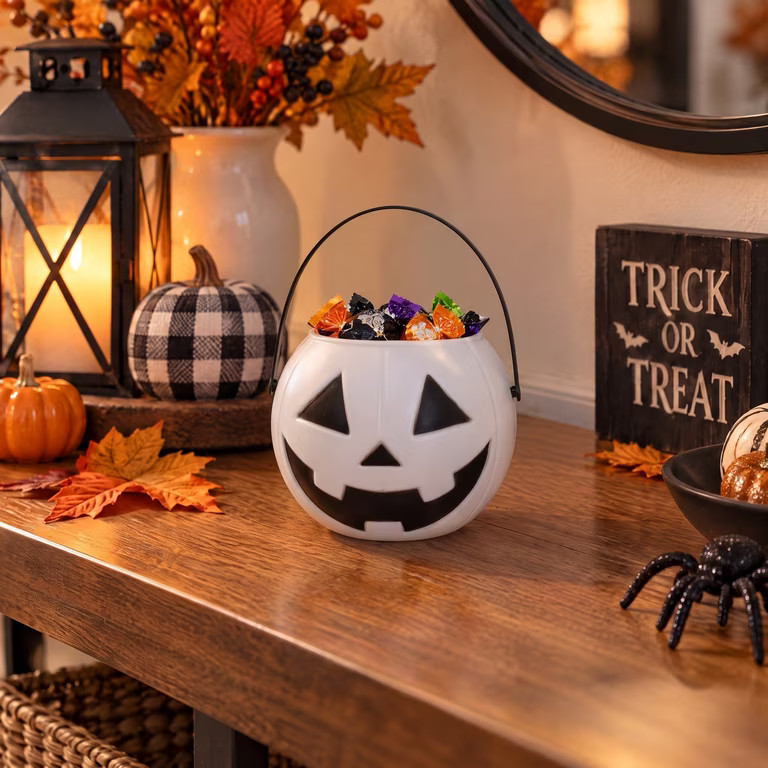 Mini Jack-o'-Lantern Trick-or-Treat Pail, White, 3.5", Halloween by Way To Celebrate | Walmart (US)