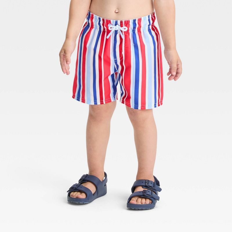 Toddler Boys' Striped Swim Shorts - Cat & Jack™ Blue | Target