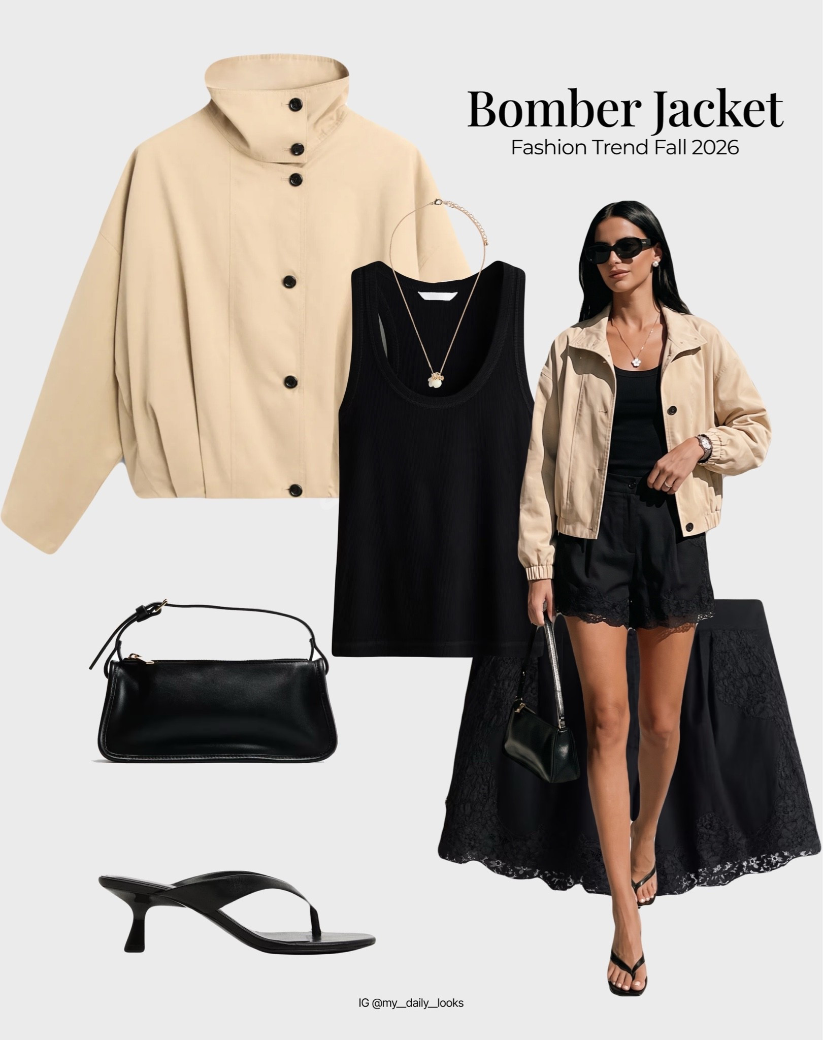Bomber jacket outfit 🖤

Tags: summer outfits, pre-fall, early fall, fall jacket, technical bomber, fall oitfit women, cotton jacket, casual look, capsule wardrobe, high street.

#LTKstyletip #LTKautumn #LTKdatenight