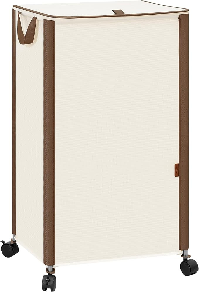 STORAGE MANIAC Rolling Laundry Hamper with Lid, 23.7 Gal (90 L) Large Tall Laundry Basket with Wh... | Amazon (US)