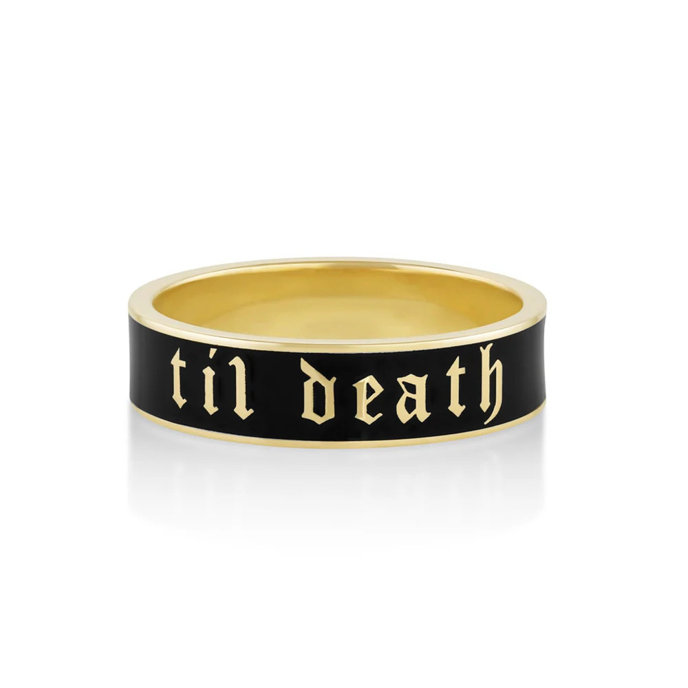 Til Death Black Enamel Band - 6mm | Marrow Fine