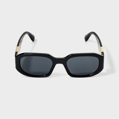 Women's Angular Rectangle Tortoise Shell Sunglasses - A New Day™ Black | Target