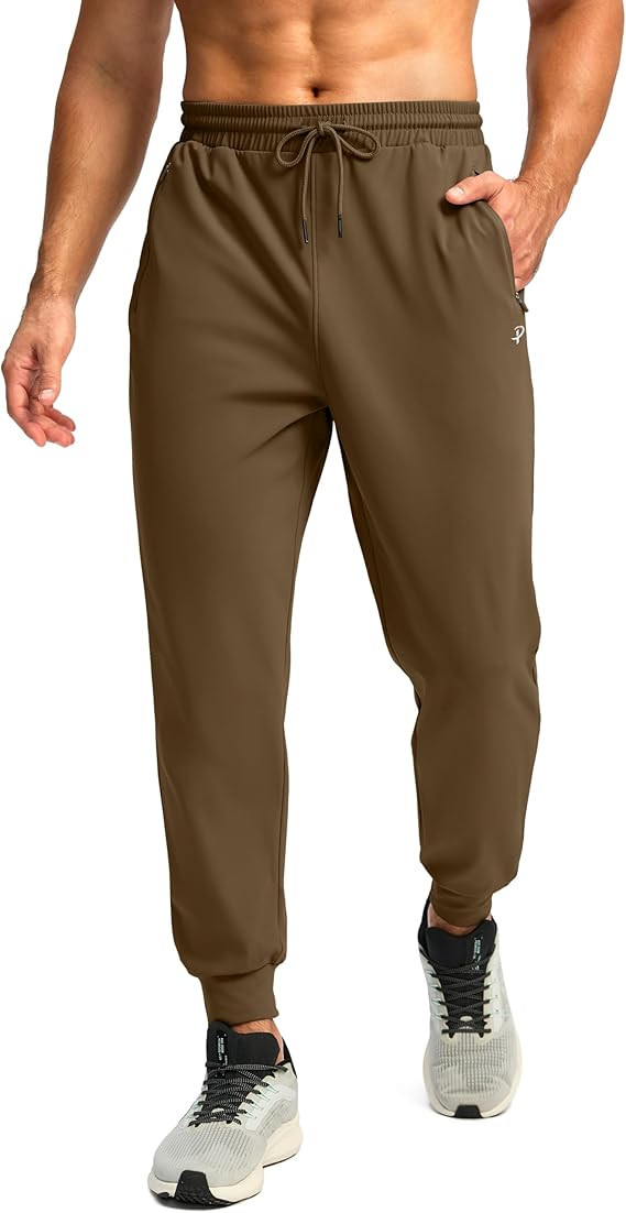 Pudolla Men's Fleece Lined Joggers Sweatpants with Zipper Pockets Winter Warm Pants for Men Runni... | Amazon (US)