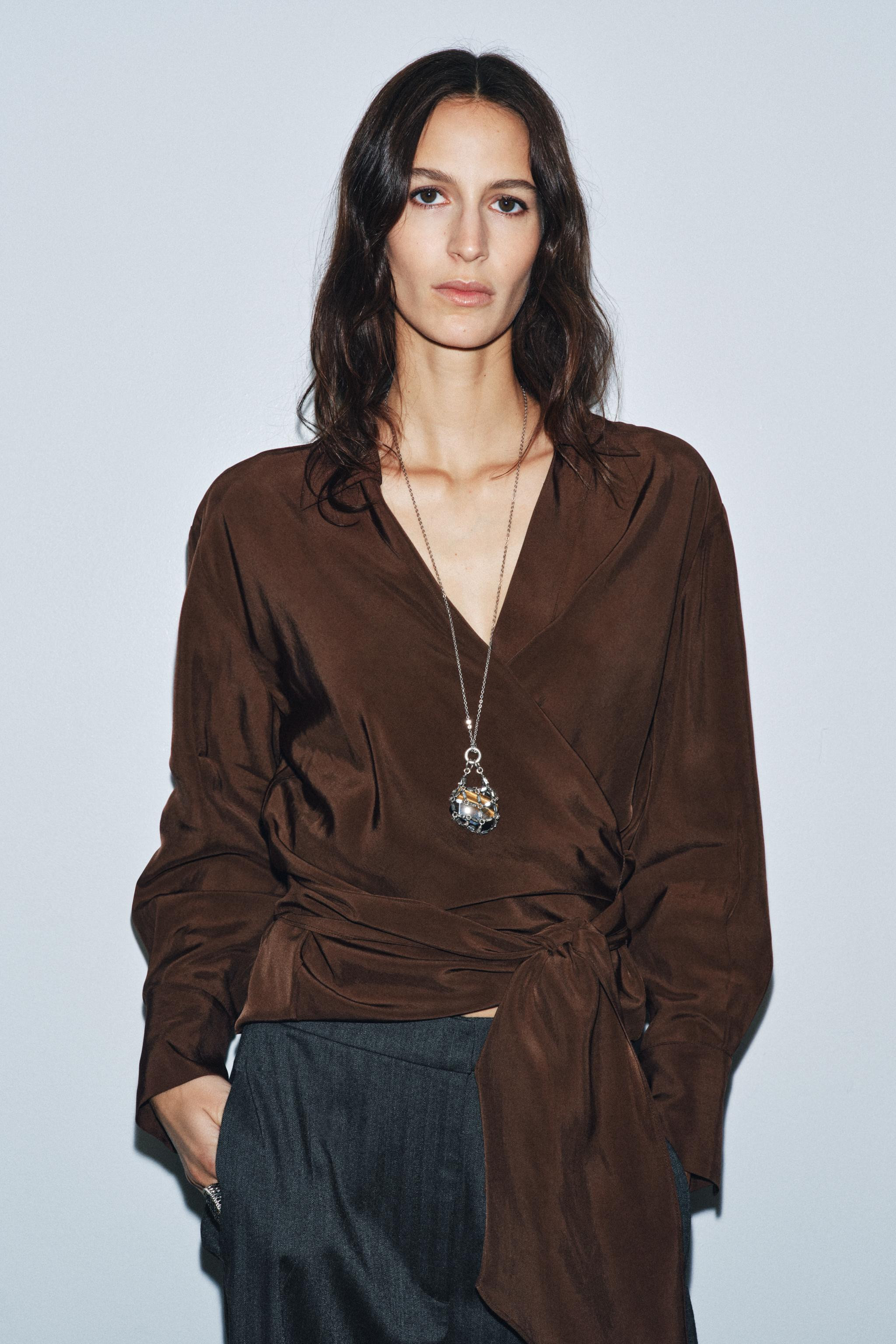 DRAPED WRAP TOP ZW COLLECTION | Zara US