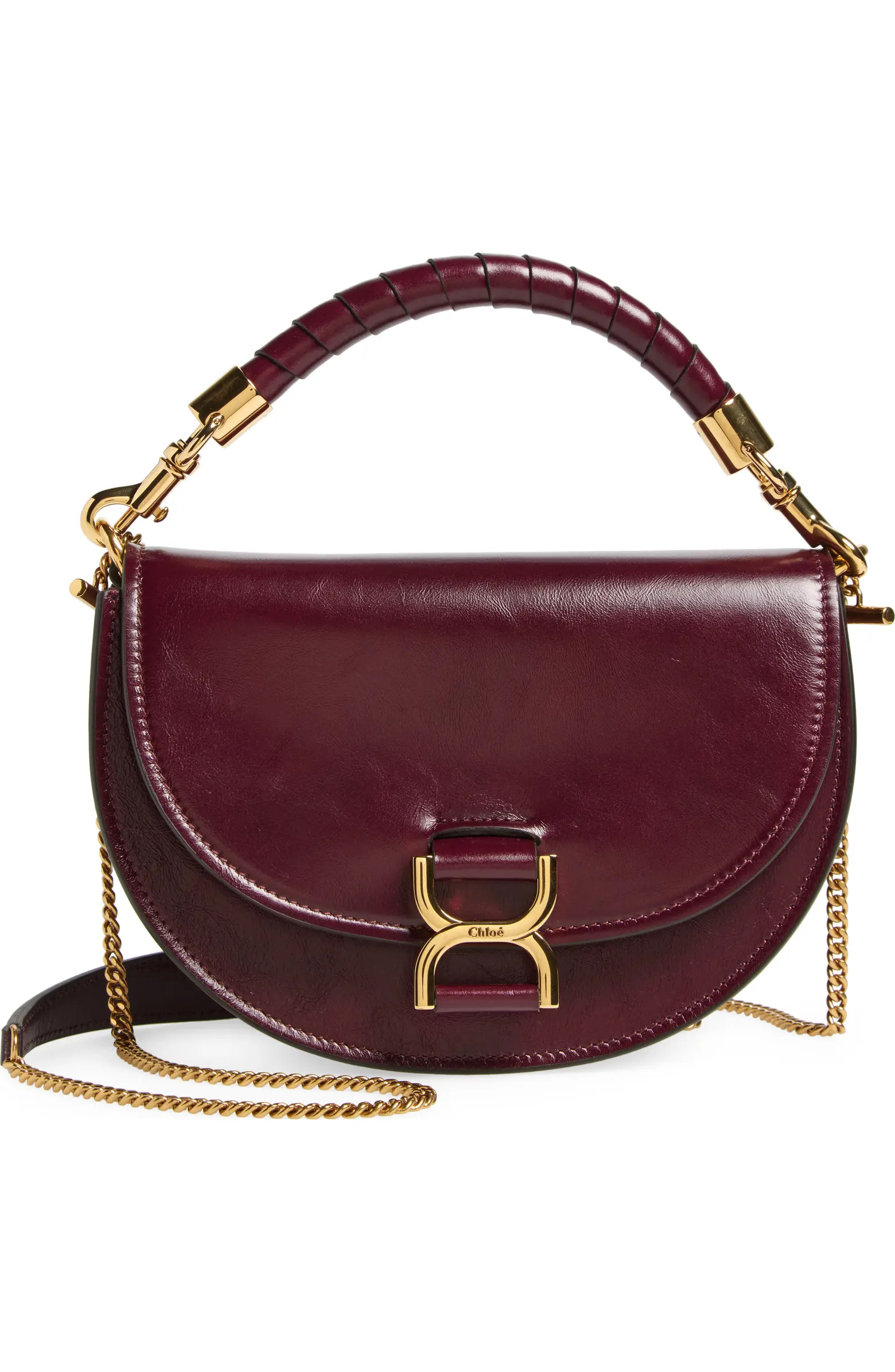 Marcie Chain Shiny Leather Top Handle Bag | Nordstrom