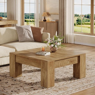 Lantine 39-Inch Square Coffee Table, Farmhouse Wooden Living Room Tables with Sturdy Legs, Accent Center Table, Easy Assembly, | Target