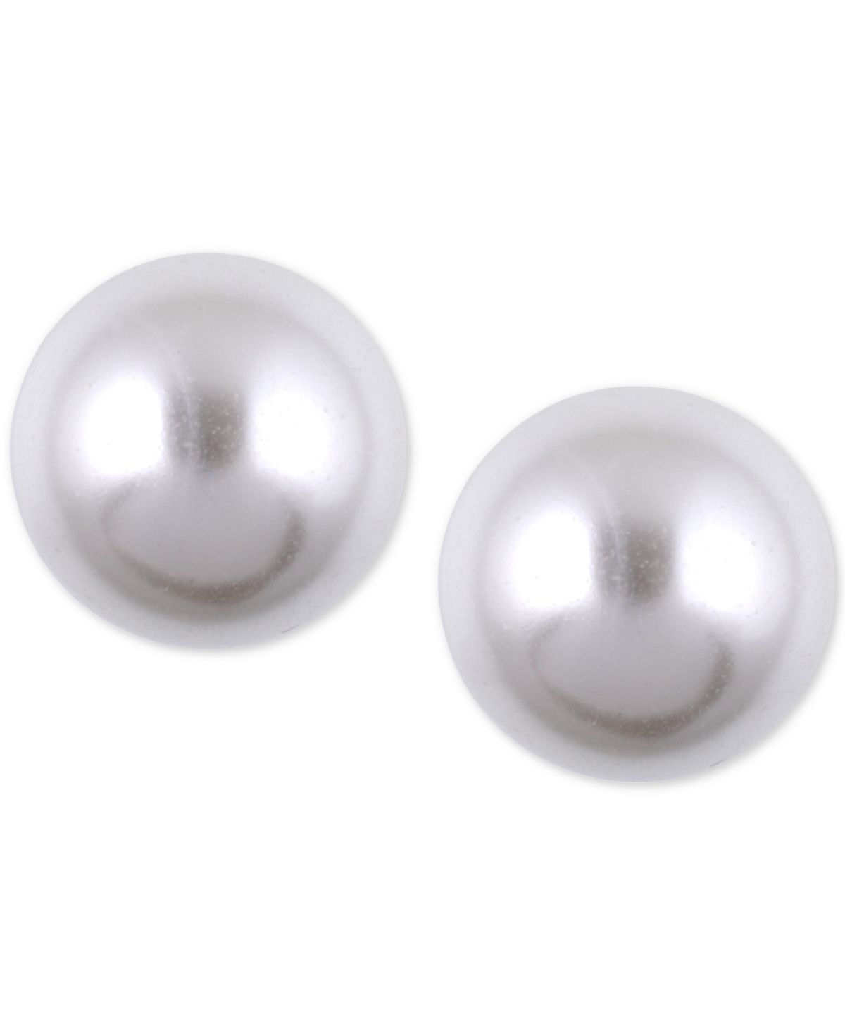 Anne Klein Silver-Tone Imitation Pearl Stud Earrings | Macys (US)