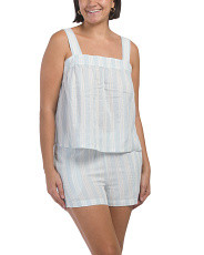 2pc Dobby Striped Tank And Shorts Set | Marshalls