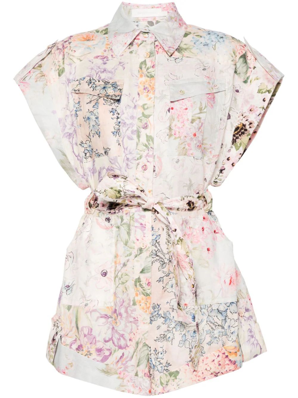 ZIMMERMANN Halliday floral-print Playsuit - Farfetch | Farfetch Global