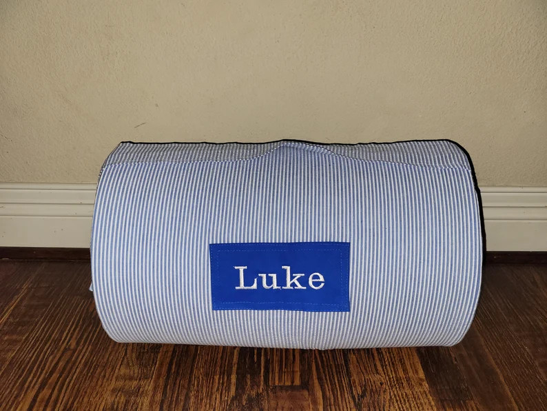Blue/white Seersucker Kids Personalized Comfy Nap Mat Daycare - Etsy | Etsy (US)